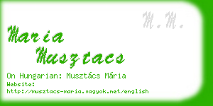 maria musztacs business card